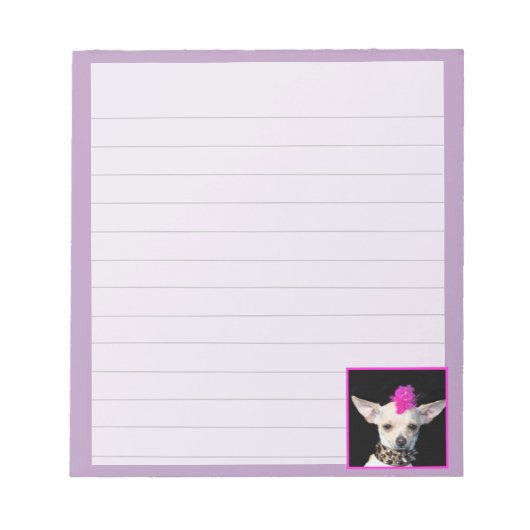 パンクロックChihuahua犬メモ帳 ノートパッド (正面)