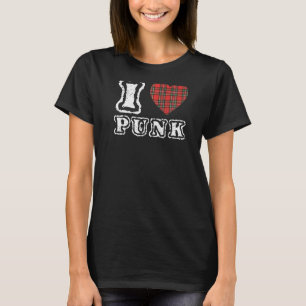 パンクロックI愛パンクロックRocker 80s 90sプレイド Tシャツ