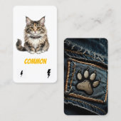 パンク猫コレクターカード - メインクーンの反逆者 名刺 (正面/裏面)