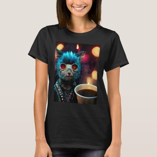 パンク猫 Tシャツ (正面)