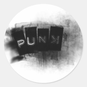 パンク白黒 ラウンドシール