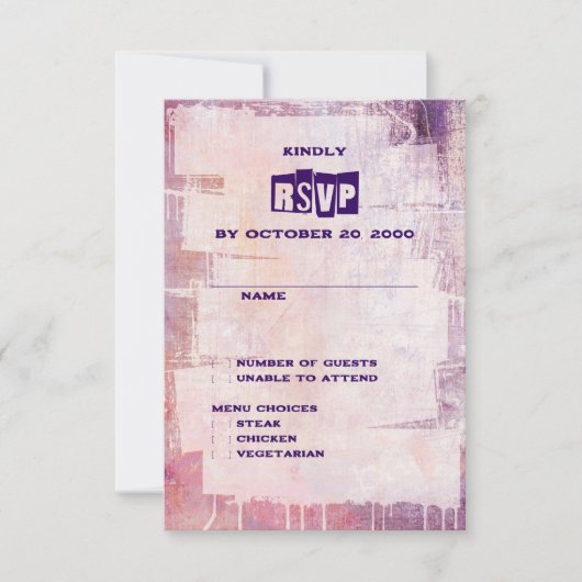 パンク落書きロックアンドロ結婚ール 出欠カード (正面)