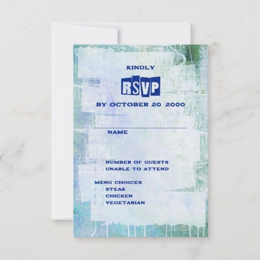 パンク落書きロックアンドロ結婚ール 出欠カード (正面)