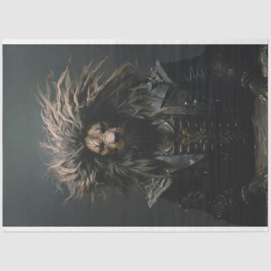 パンク集団アフリカライオン革のデコパージュ 薄葉紙 (正面)