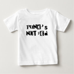 パンク食べ物を与えおもしろい文字ベビー子 ベビーTシャツ