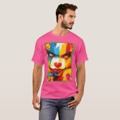 パンク鮮やかライフ通りアートポートレート Tシャツ (正面フル)