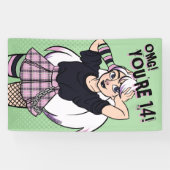 パンク10代のガールグリーンマンガ16th誕生日 横断幕 (横)
