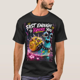 パンク スネイル "ファスト イナフ" – 両面 3D グラフィック Tシャツ