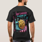 パンク スネイル "ファスト イナフ" – 両面 3D グラフィック Tシャツ (裏面)