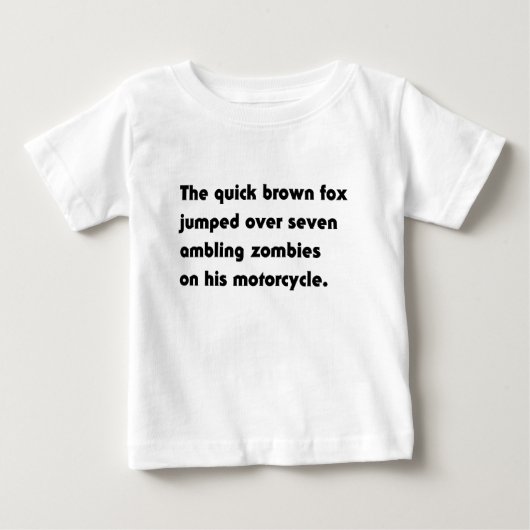 パングラムTシャツ The Quick Brown Fox Jumped Over... ベビーTシャツ (正面)