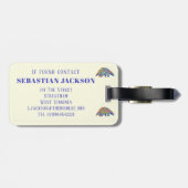 パング救リンかわいカラフルパーソナライズされた ラゲッジタグ (裏面横)