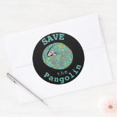 パング救ロリン絶滅危カラフル険種芸術 ラウンドシール (封筒)