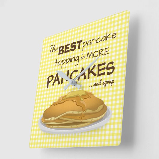 パンケおもしろいーキアンドシロップ引用文 スクエア壁時計 (傾斜)