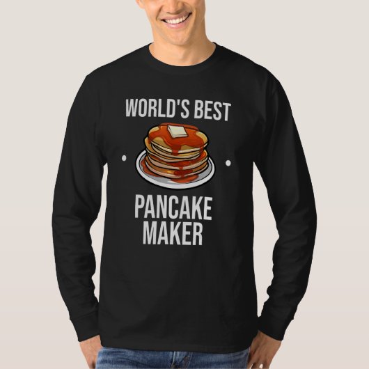 パンケカッコいいーキ女子男性へパンケーキメーカー朝食 Tシャツ (正面)