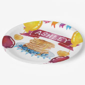 パンケパーソナライズされたーキアンドパジャマ誕生日 ペーパープレート (アングル)