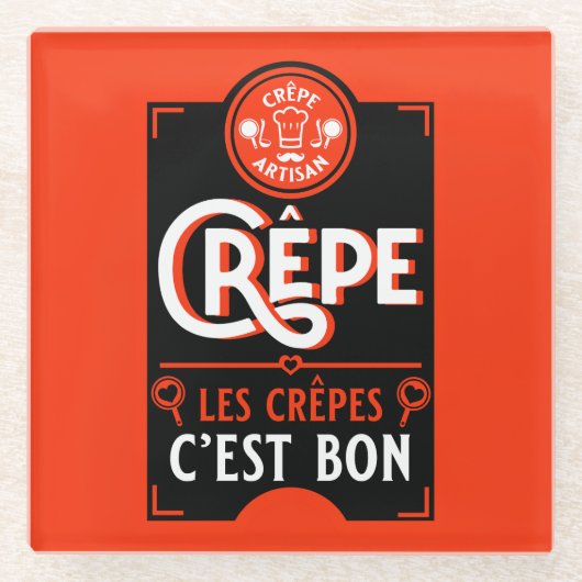 パンケフランスのーキ ガラスコースター (正面)