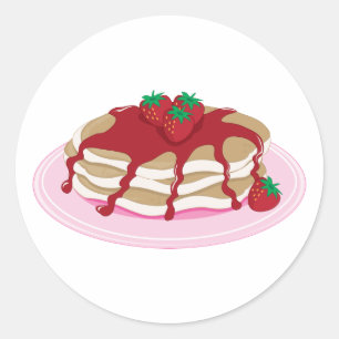 パンケーキいちご ラウンドシール