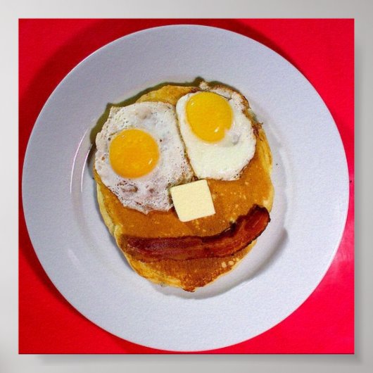 パンケーキおもしろい顔 ポスター (正面)