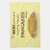 パンケーキおよびシロップのトッピングの引用文 キッチンタオル (縦)
