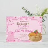 パンケーキおよびパジャマの誕生日の招待状 招待状 (スタンド正面)