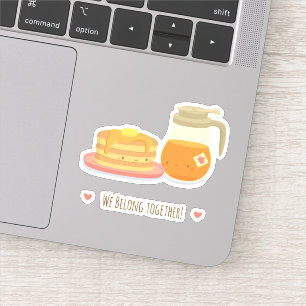 パンケーキおよびメープルシロップは一緒に属します シール