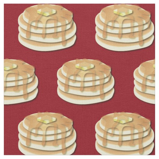 パンケーキかわいい朝食キッズ ファブリック (クローズアップ)