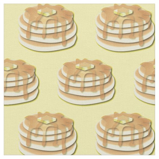 パンケーキかわいい朝食キッズ ファブリック (クローズアップ)