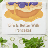 パンケーキが可愛くて人生おもしろいはユーモアのある キッチンタオル (折り畳み)