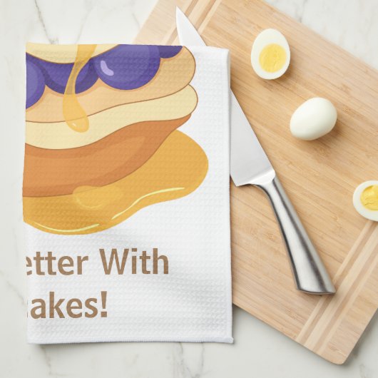 パンケーキが可愛くて人生おもしろいはユーモアのある キッチンタオル (四つ折り)