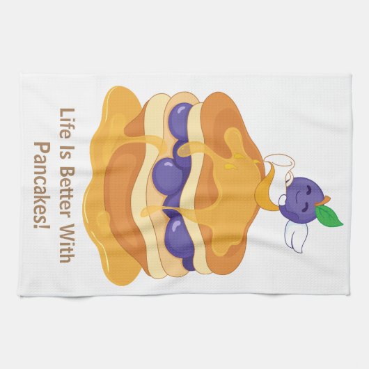 パンケーキが可愛くて人生おもしろいはユーモアのある キッチンタオル (横)