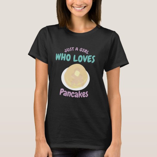 パンケーキが大好きな女の子 Tシャツ (正面)
