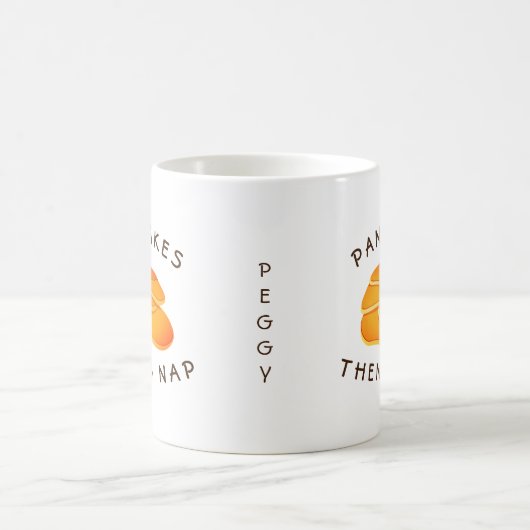 パンケーキそしてパーソナライズな昼寝のおもしろいなFlapjacks コーヒーマグカップ (中央)