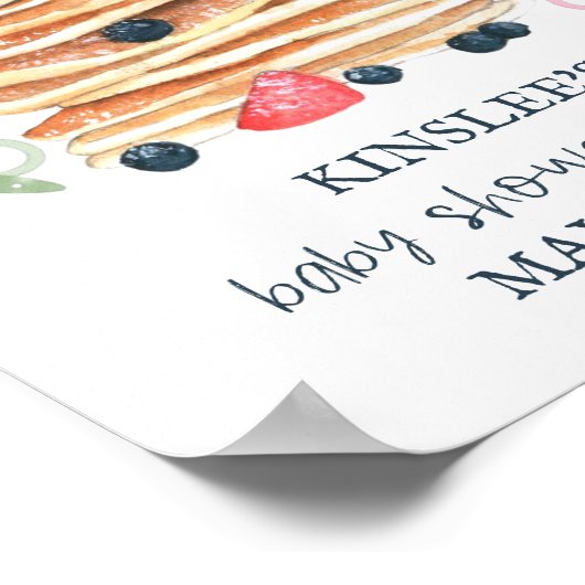 パンケーキとお菓子赤ちゃんシャワーブランチへようこそ ポスター (角)