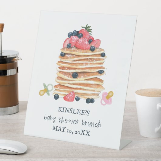 パンケーキとお菓子赤ちゃんシャワーブランチへようこそ 台座サイン (インサイチュ)