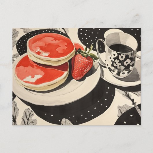 パンケーキとコーヒー ポストカード (正面)