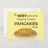 パンケーキとシロップのトッピング引用文 ポストカード (正面/裏面)