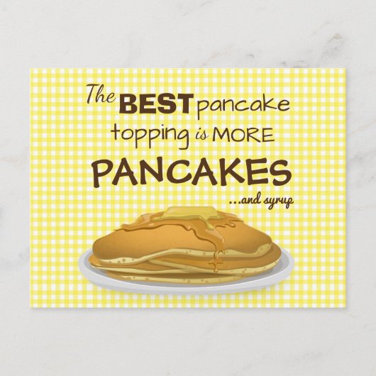 パンケーキとシロップのトッピング引用文 ポストカード (正面)
