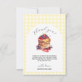 パンケーキとパシファイヤージンガムプレイドベビーシャワー サンキューカード (正面)