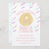 パンケーキとパジャマのおやすみパーティー スプリンクル クラフト 招待状 (正面/裏面)