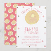 パンケーキとパジャマのおやすみ会ガールコンフェッティクラフト 招待状 (正面/裏面)