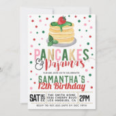パンケーキとパジャマのクリスマス誕生日招待状 招待状 (正面)