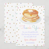 パンケーキとパジャマのグリッター ドット スター キッズ 誕生日 サンキューカード (正面/裏面)