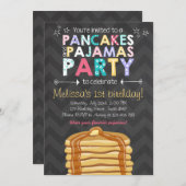 パンケーキとパジャマの誕生日の招待状 招待状 (正面/裏面)