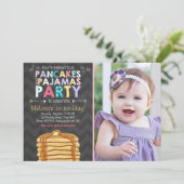 パンケーキとパジャマの誕生日の招待状 招待状 (スタンド正面)