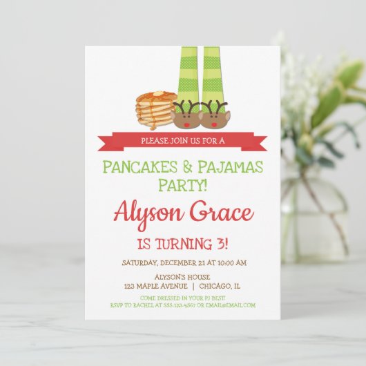 パンケーキとパジャマの誕生日パーティー 招待状 (スタンド正面)