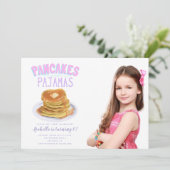 パンケーキとパジャマスガールバースデーパーティーの写真 招待状 (スタンド正面)