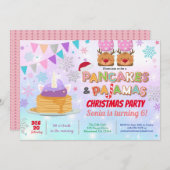 パンケーキとパジャマスクリスマスユニコーン 招待状 (正面/裏面)