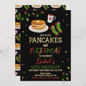 パンケーキとパジャマスクリスマス誕生日 招待状 (正面/裏面)