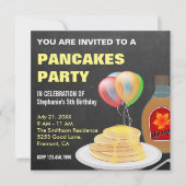 パンケーキとパジャマスシャルボードバースデーパーティー 招待状 (正面)