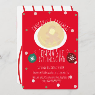 パンケーキとパジャマススリーポバーガールズ クリスマス 招待状